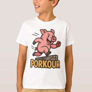 Camiseta divertida de cerdo Parkour – Parodia de P