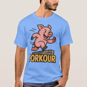 Camiseta divertida de cerdo Parkour – Parodia de P