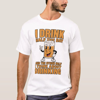 Camiseta Divertida de Cerveza | Bebo la Mitad del