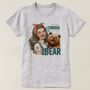Camiseta Divertida de Chica Retro – Elijo al Oso