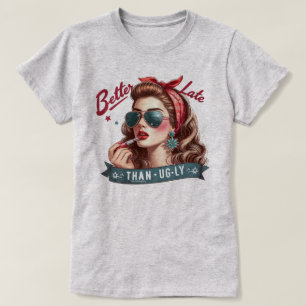 Camiseta divertida de chica retro – Mejor tarde qu