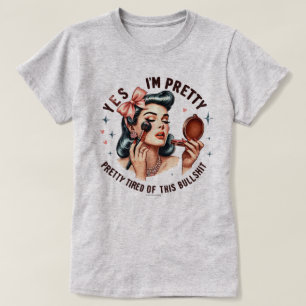 Camiseta divertida de chica retro: muy cansada de 