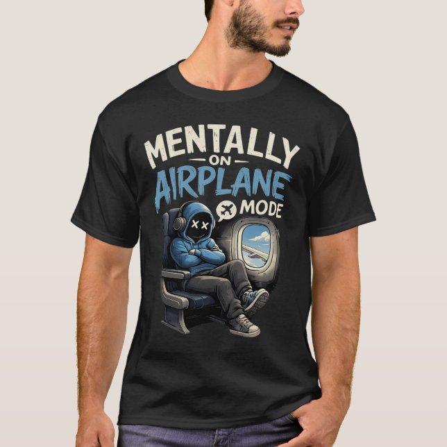 Camiseta Divertida de Chico de Anime Mentalmente e (Anverso)