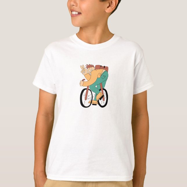 Camiseta divertida de ciclista de dibujos animados (Anverso)