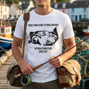Camiseta divertida de club de pesca con cita pun