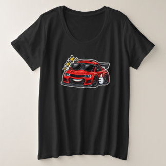 Camiseta divertida de coche para mujeres talla