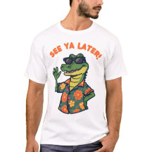 Camiseta Divertida de Cocodrilo Retro Hasta Luego