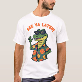 Camiseta Divertida de Cocodrilo Retro Hasta Luego