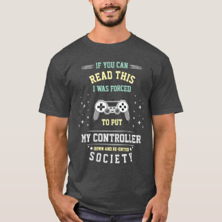 Camiseta Divertida de Controlador de Juego Abajo