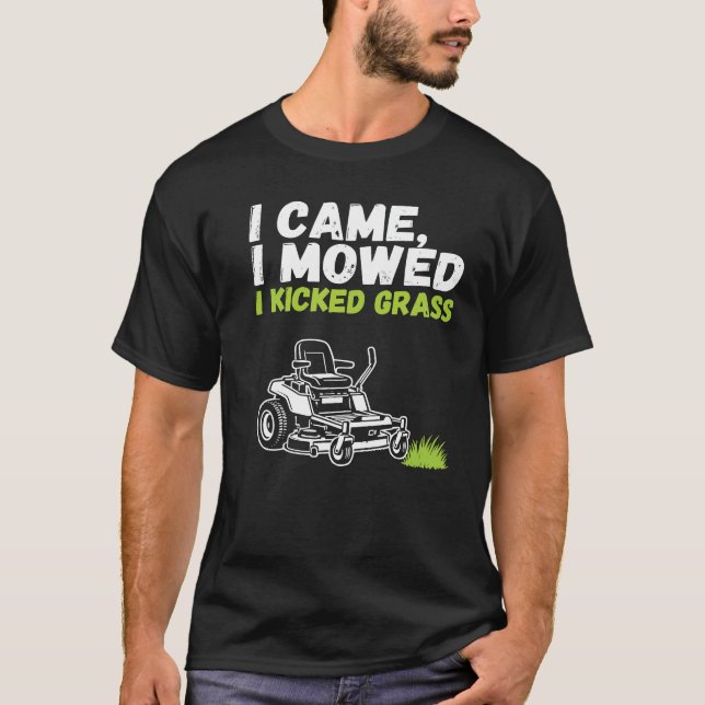 Camiseta divertida de cortar el césped - Vine, cor (Anverso)