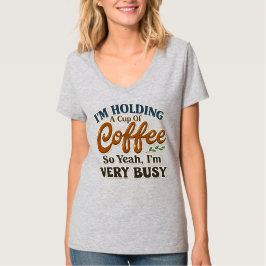 Camiseta divertida de cuello en V para mujeres con