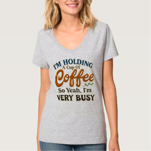 Camiseta divertida de cuello en V para mujeres con