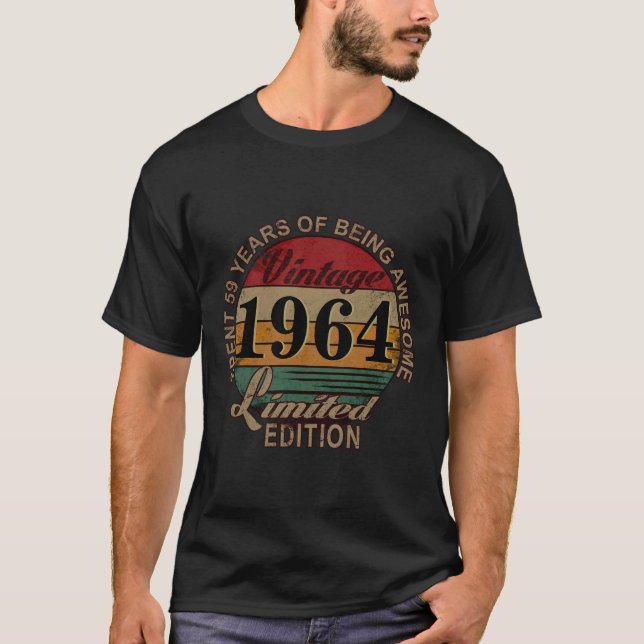 Camiseta divertida de cumpleaños 60 con estilo vin (Anverso)