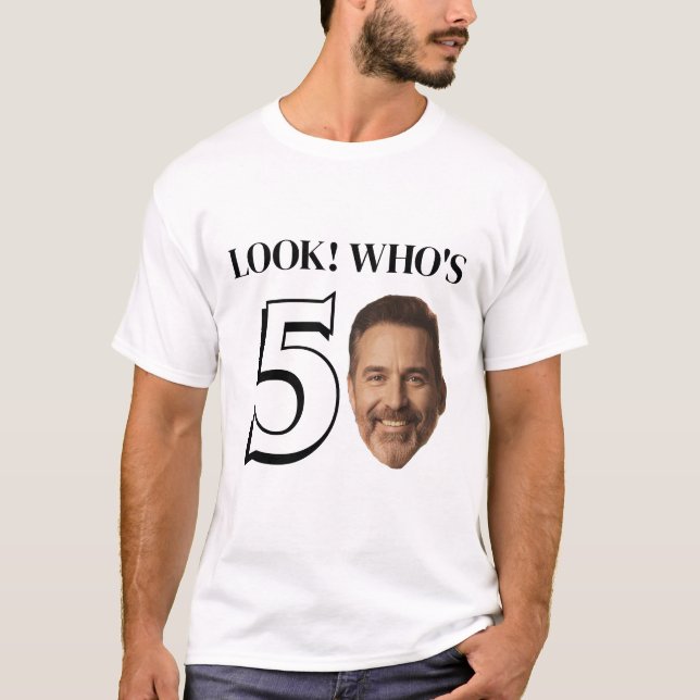 Camiseta divertida de cumpleaños con cara personal (Anverso)