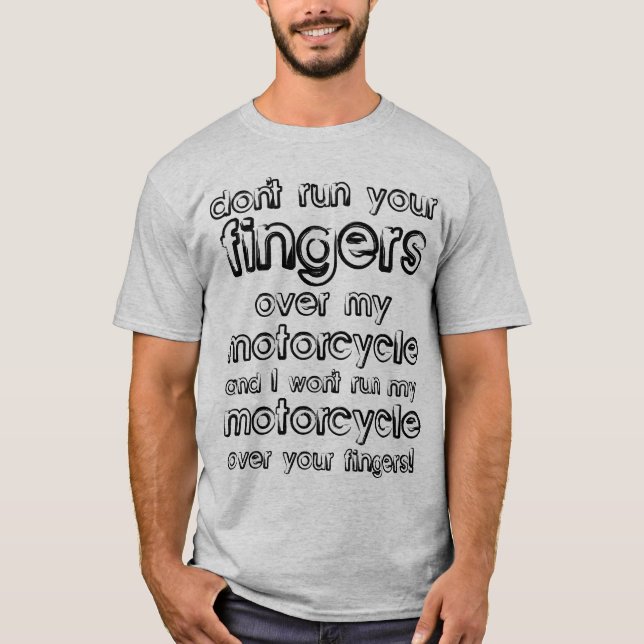 Camiseta Divertida de Dedos de Motocicleta (Anverso)
