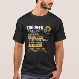 Camiseta divertida de definición de ingeniero