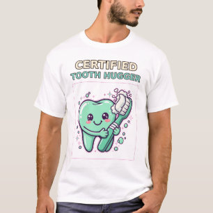 Camiseta Divertida de Dentista Certificado Abraza