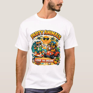 Camiseta divertida de dibujos animados de animales
