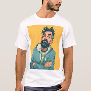 Camiseta divertida de dibujos animados de astronau