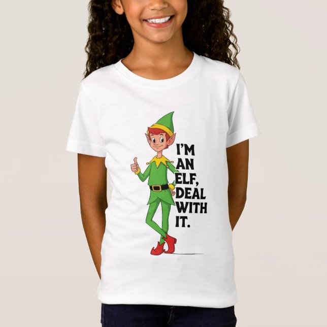 Camiseta divertida de dibujos animados de elfo de  (Anverso)