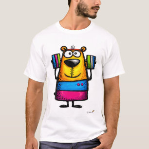 Camiseta divertida de dibujos animados de oso leva