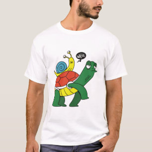 Camiseta divertida de dibujos animados de tortuga