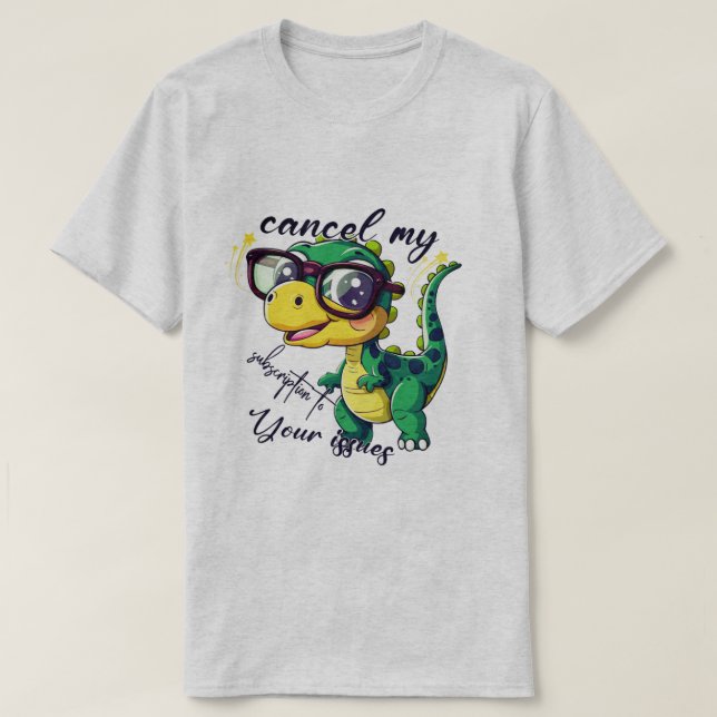 Camiseta Divertida de Dinosaurio – "Cancelar mi su (Diseño del anverso)