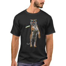 Camiseta divertida de disco golf con tigre