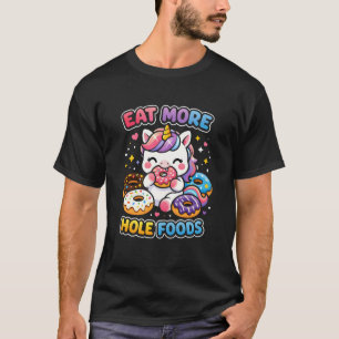 Camiseta divertida de donut de unicornio kawaii de