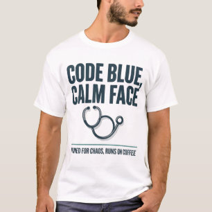 Camiseta divertida de enfermera cara tranquila Cód