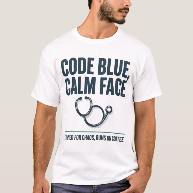 Camiseta divertida de enfermera cara tranquila Cód (Anverso)