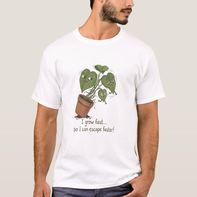 Camiseta divertida de escape de planta (Anverso)