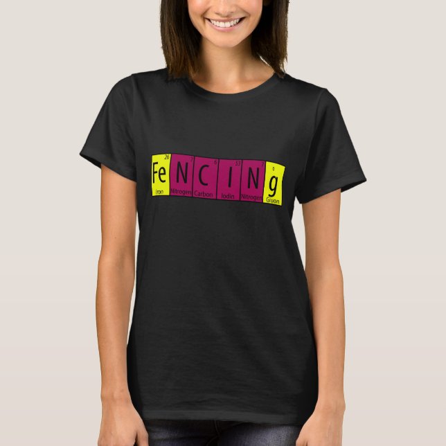 Camiseta Divertida de Esgrima I Elementos Periódic (Anverso)