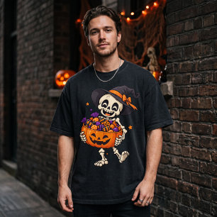 Camiseta divertida de esqueleto de Halloween