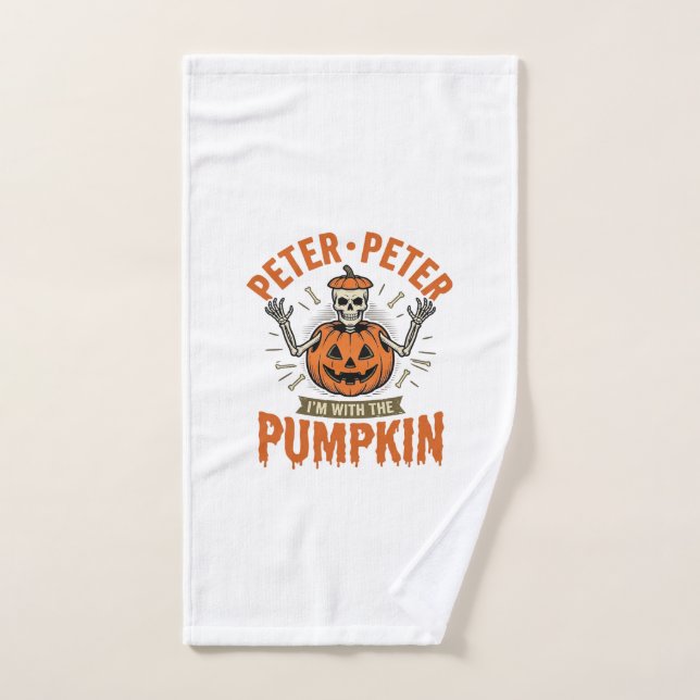 Camiseta divertida de esqueleto de Halloween de Pe (Toalla de mano)