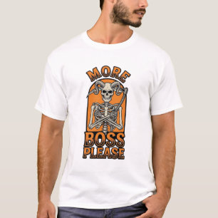 Camiseta divertida de esqueleto de jefe vintage de
