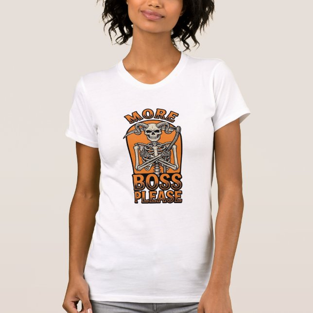 Camiseta divertida de esqueleto de jefe vintage de (Anverso)