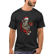 Camiseta divertida de esqueleto de Navidad: Cráneo