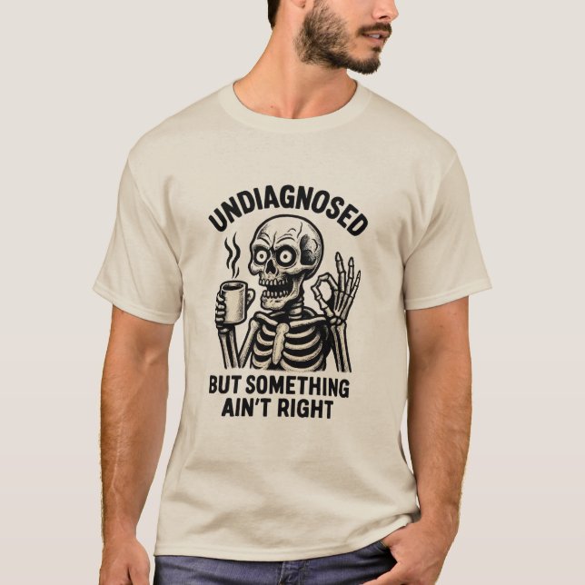Camiseta divertida de esqueleto para hombres con c (Anverso)