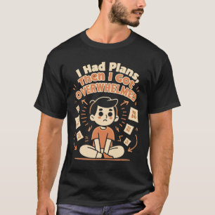 Camiseta divertida de estilo garabato “Tenía plane