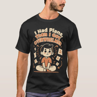 Camiseta divertida de estilo garabato “Tenía plane