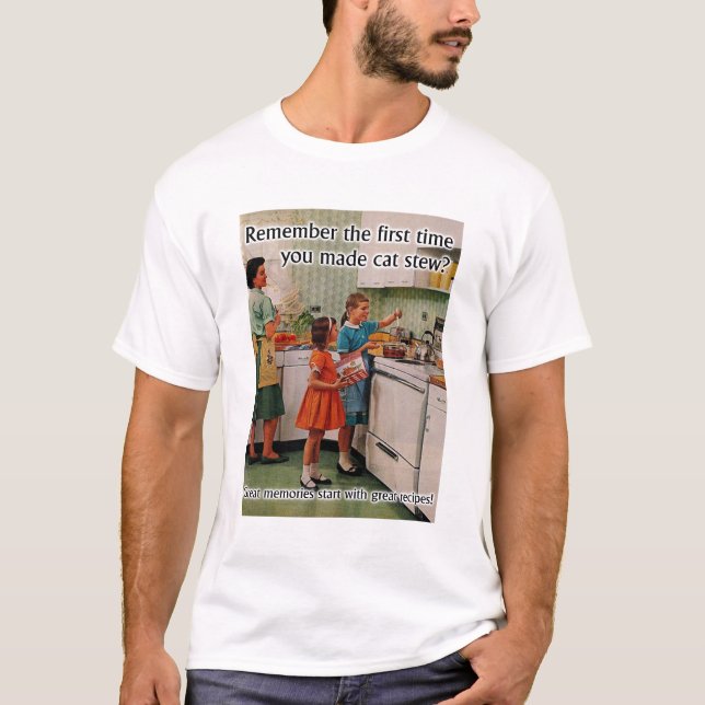 Camiseta Divertida de Estofado de Gato Humor (Anverso)
