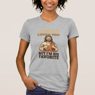 Camiseta divertida de fe vintage Jesús te ama Dise
