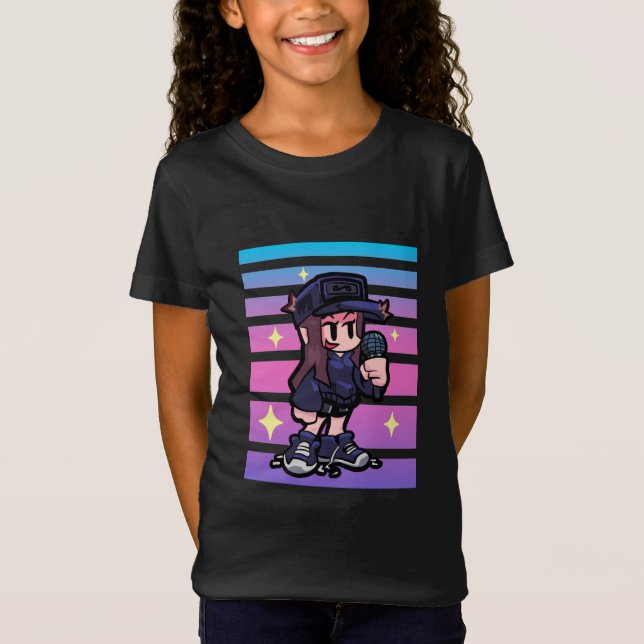 camiseta divertida de fnf cassette chica - fnf (Anverso)