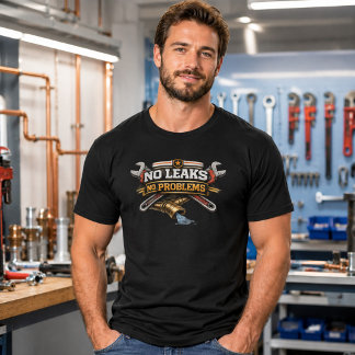 Camiseta Divertida de Fontanero Sin Fugas Sin Prob