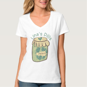Camiseta divertida de frasco de pepinos verdes en