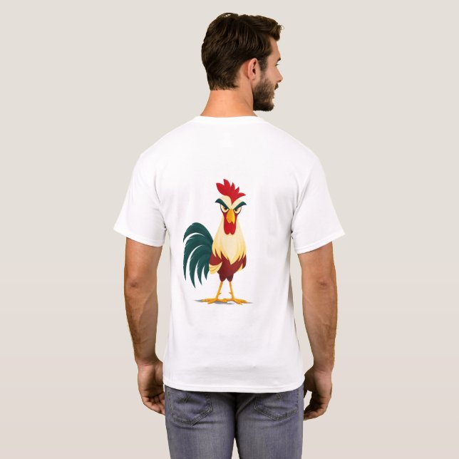 Camiseta divertida de gallo quejumbroso (Reverso completo)