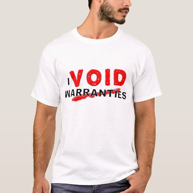 Camiseta divertida de Garantías Nulas (Anverso)