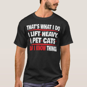 Camiseta divertida de gato animal de levantamiento
