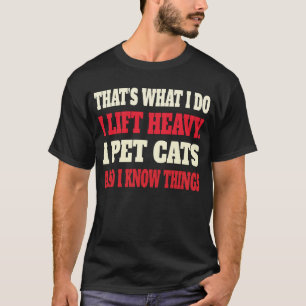 Camiseta divertida de gato animal de levantamiento